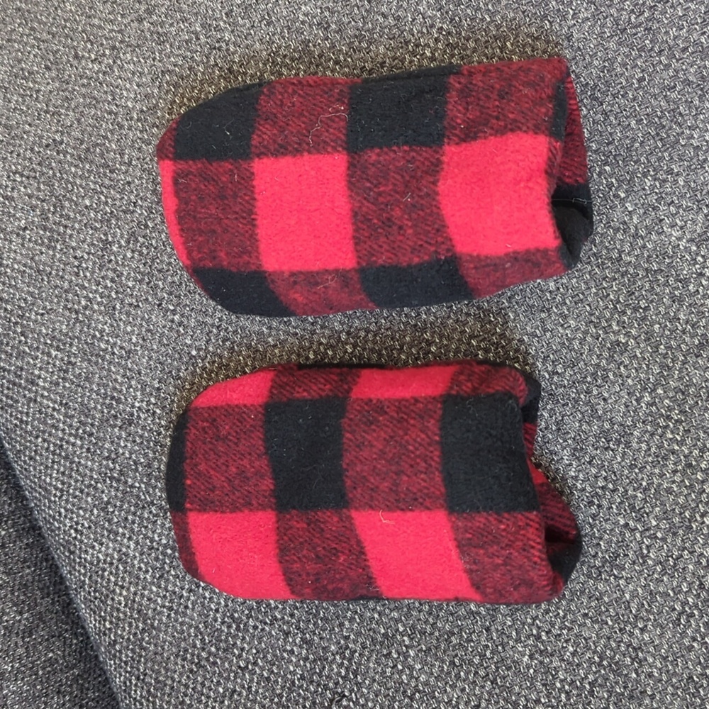 Like New Toddler Red and Black Plaid Mittens